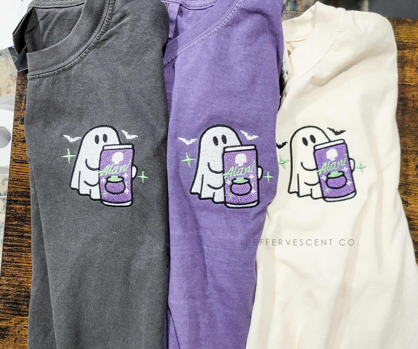 Ghostie w/ Drink | Embroidered Tee