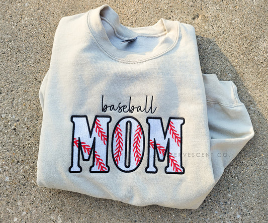 Baseball Mom | Embroidered Pullover