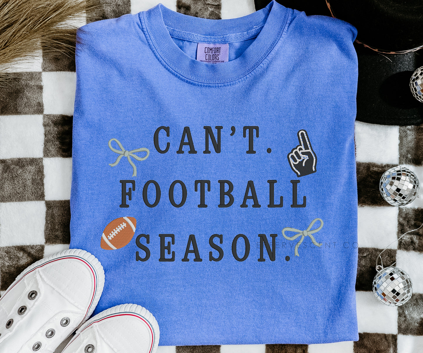 Can't. Football Season. | Embroidered T-Shirt