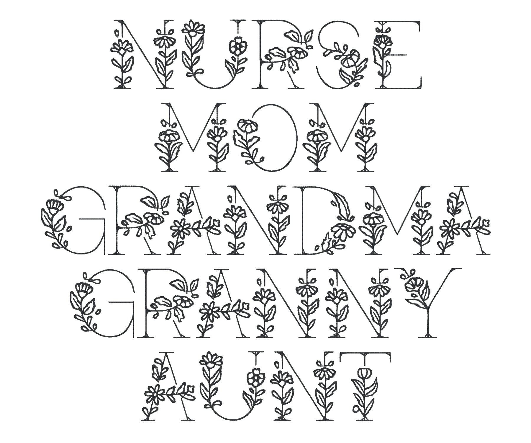 Garden Font [CUSTOM] | Embroidered Tee