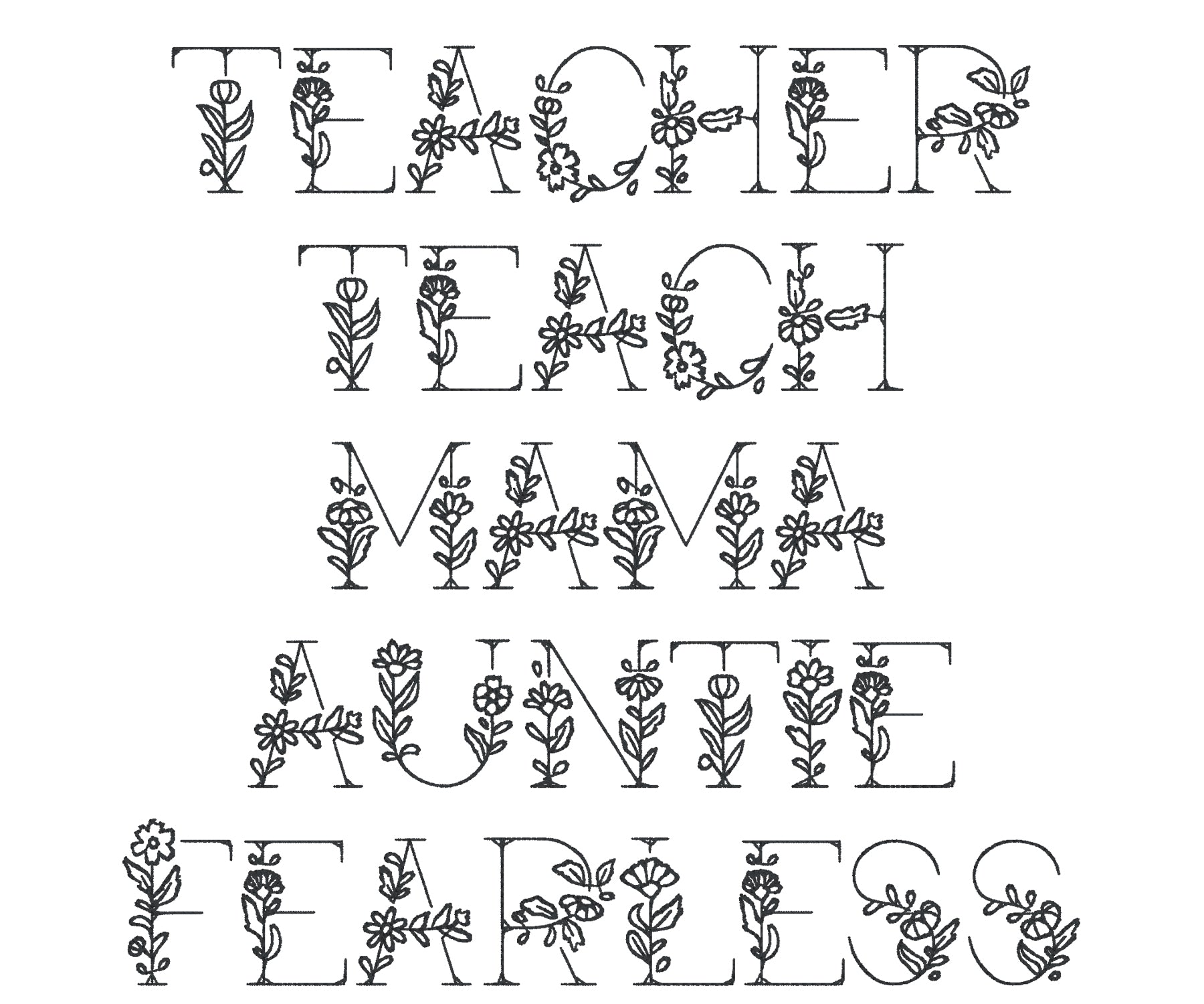 Garden Font [CUSTOM] | Embroidered Tee