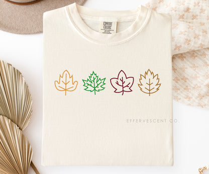 Fall Leaves | Embroidered T-Shirt