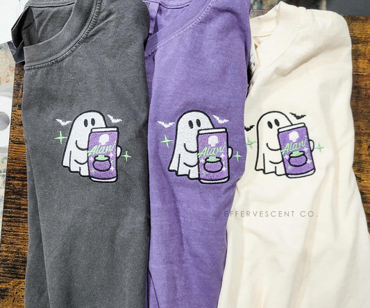 Ghostie w/ Drink | Embroidered Tee