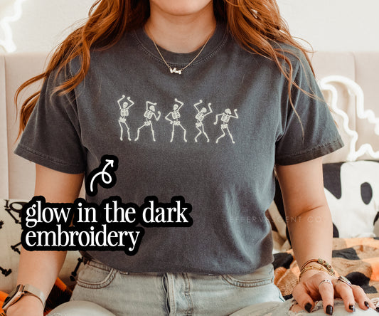Dancing Skellies | Embroidered T-Shirt