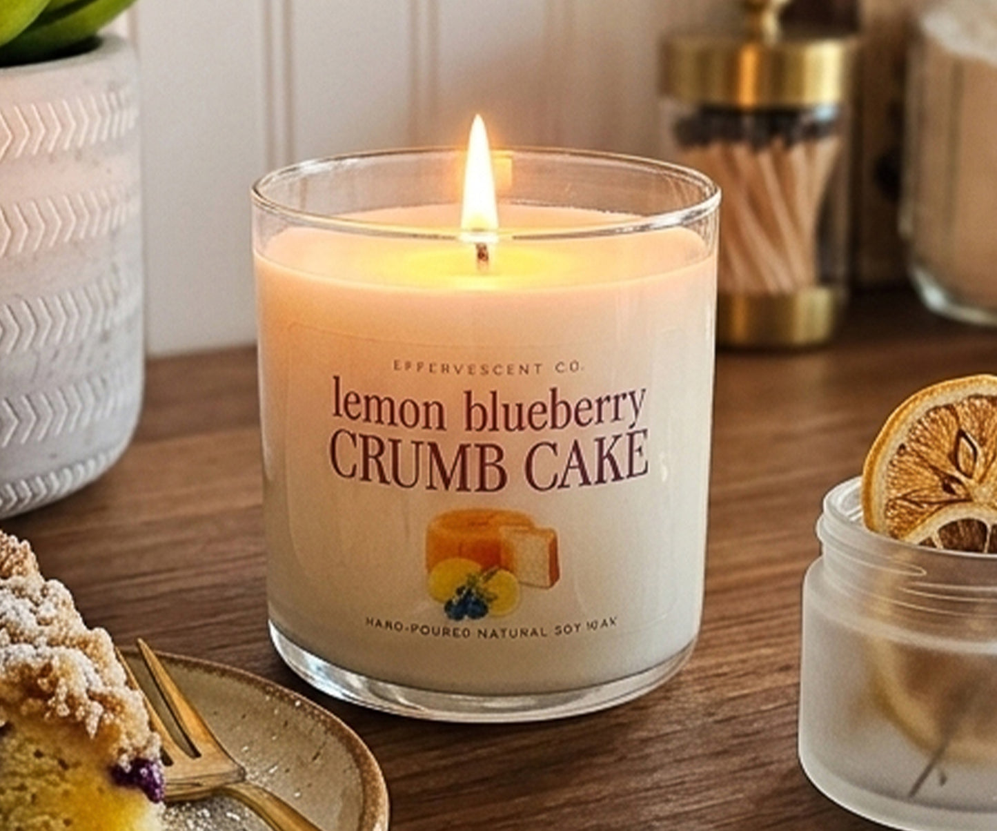 Lemon Blueberry Crumb Cake | Soy Candle