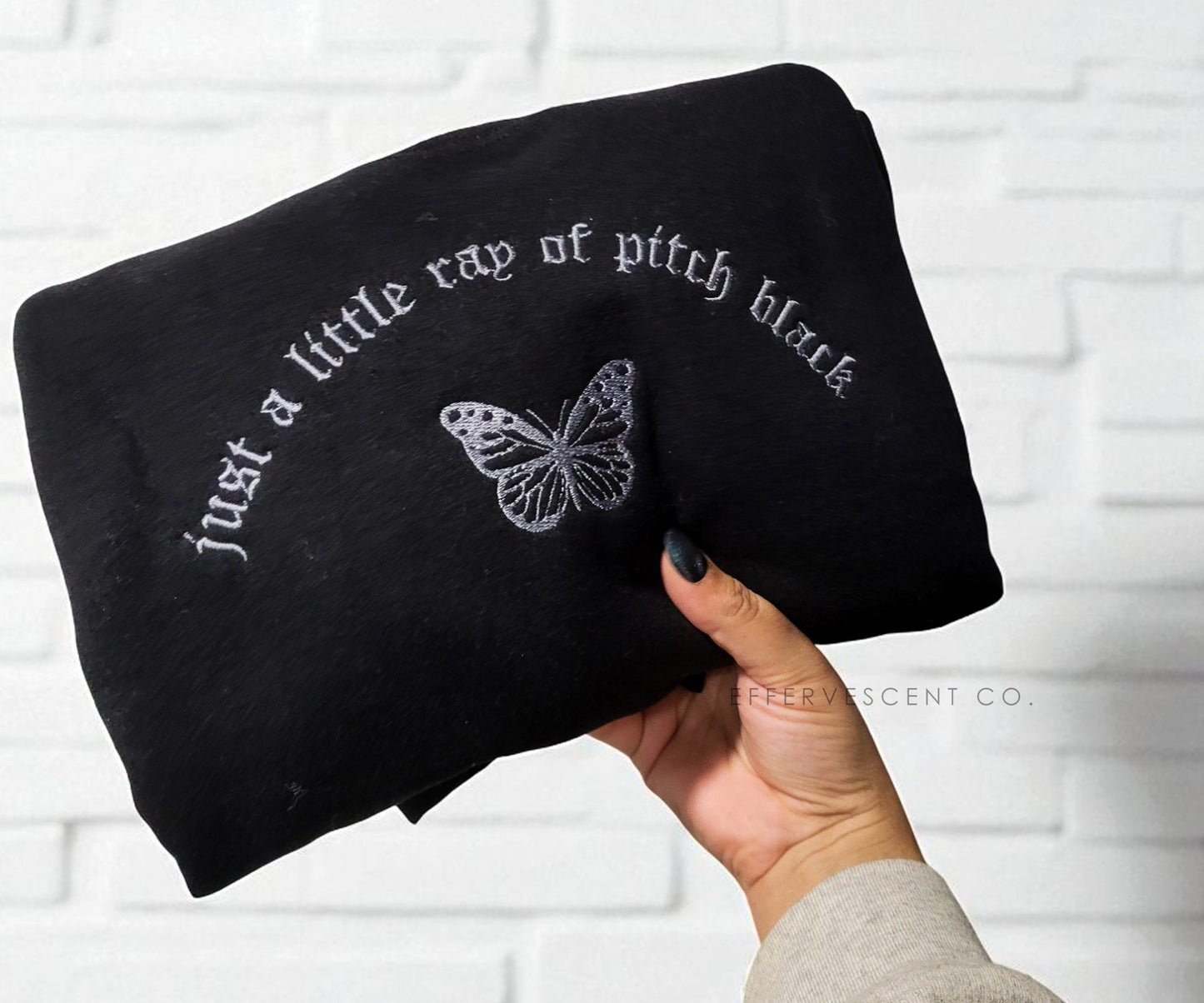 Just A Little Ray Of Pitch Black | Embroidered Pullover