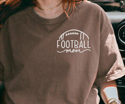Football Mom [Chest Pocket Design] | Embroidered T-Shirt
